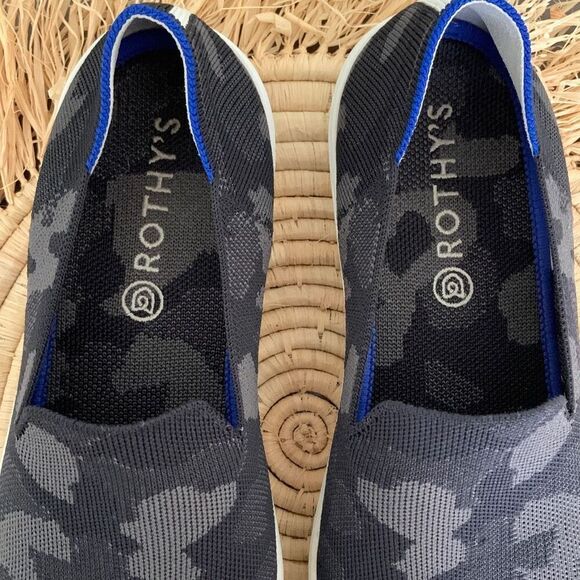 ROTHY’S The Original Slip On Sneakers Gray Camo Size 12 - Picture 4 of 16